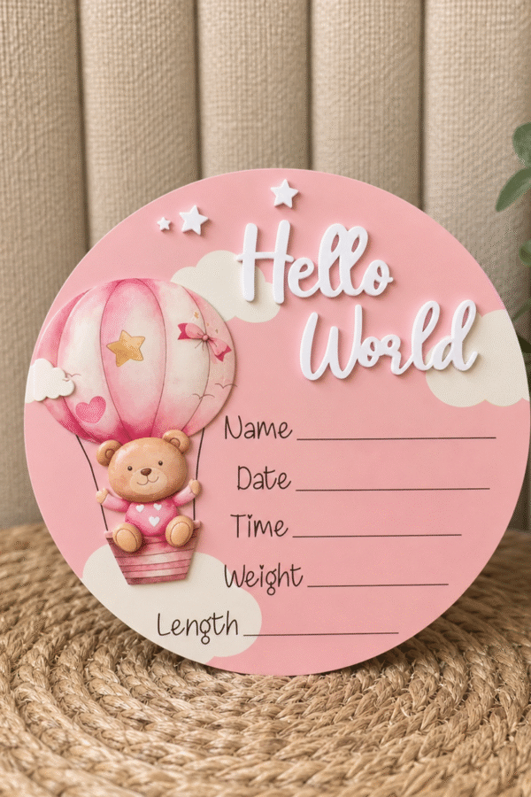 Табела Hello World в розово