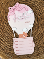 Табелка Hello World в розово