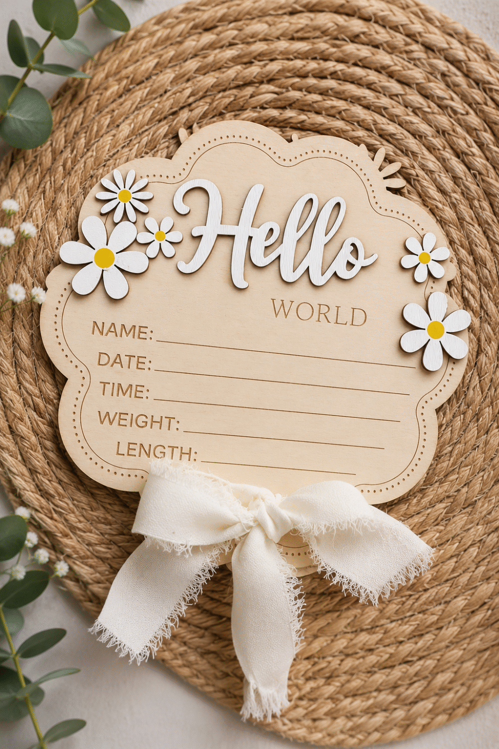 Табелка Hello World с панделка