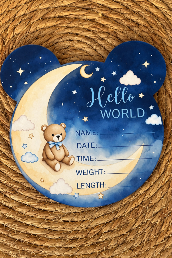 Табелка Hello World в синьо