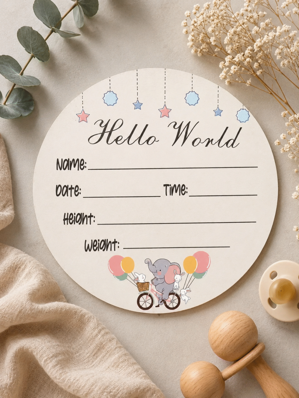Табелка за новородено “Hello World”